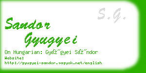 sandor gyugyei business card